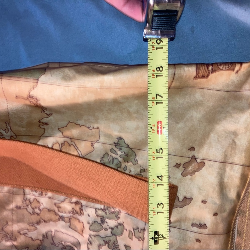 Alviero Martini Brown World Map Canvas Tote Bag - Picture 13 of 13